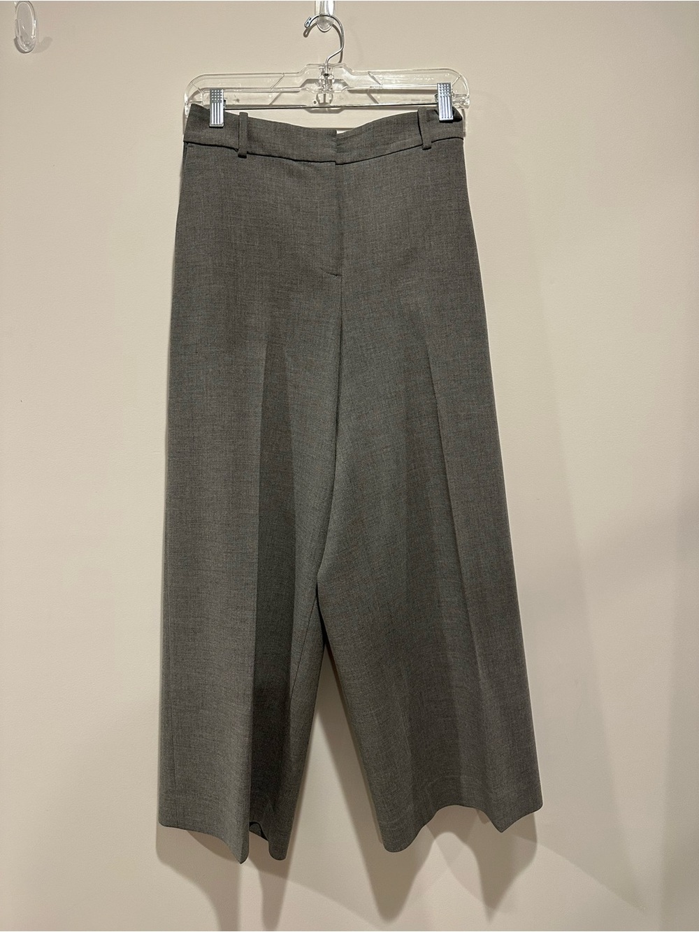 J. Crew Gray Wide-Leg Cropped Trousers
